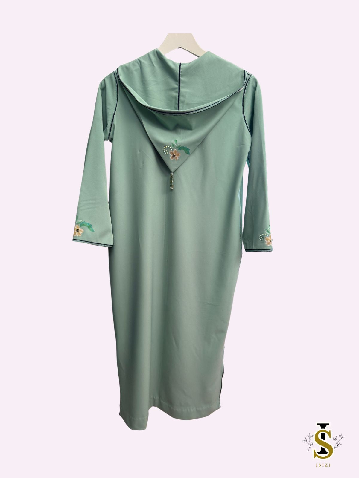 Handgeverfde kinder djellaba met bloemen