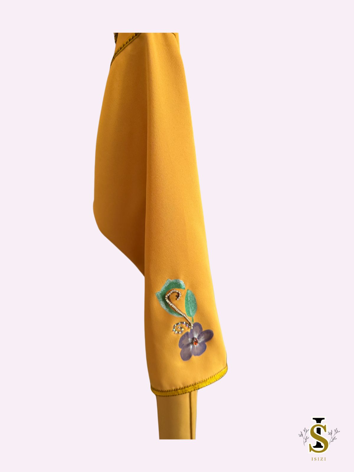 Handgeverfde kinder djellaba met bloemen