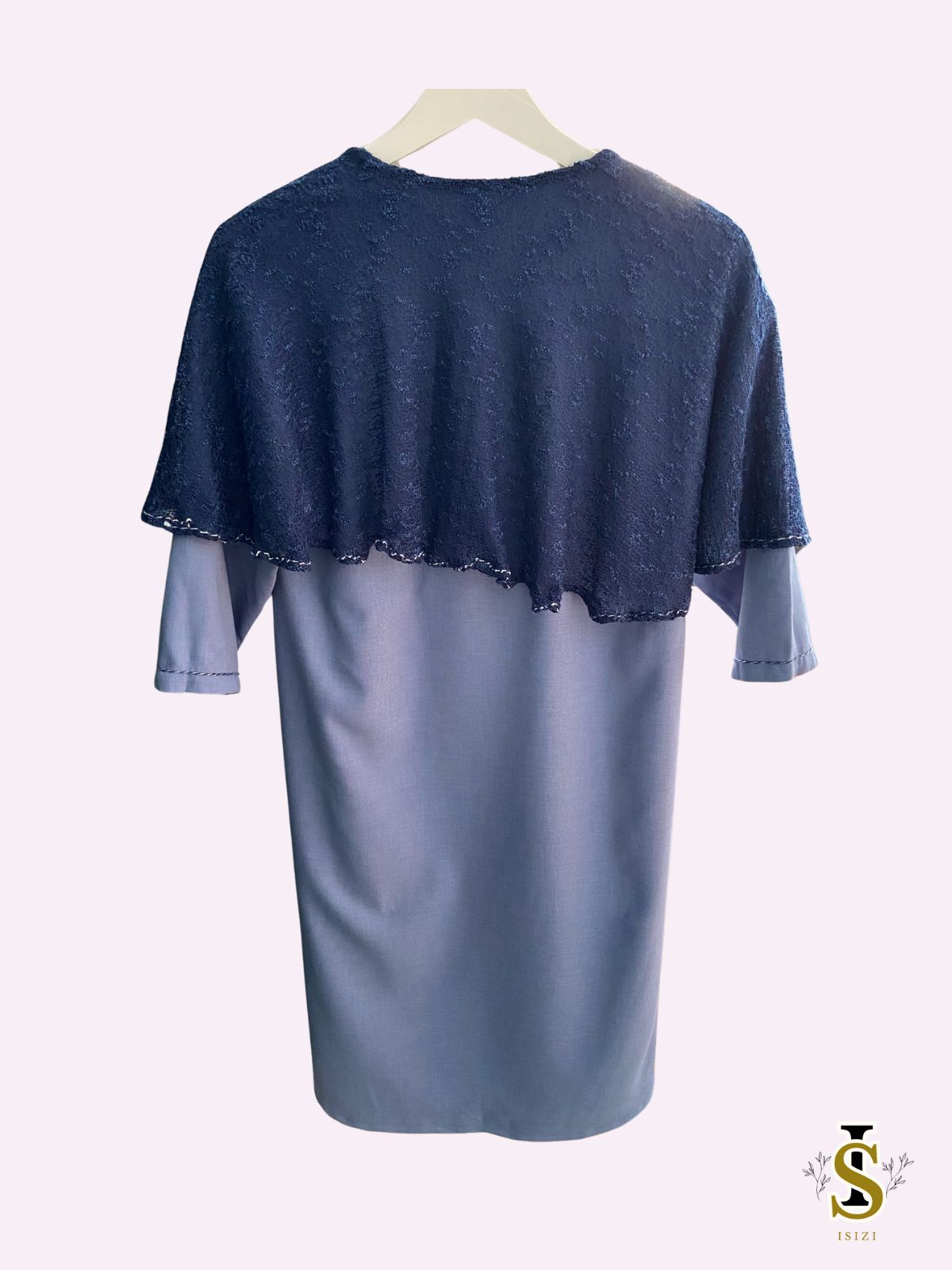 Kinderjurk blauw met poncho