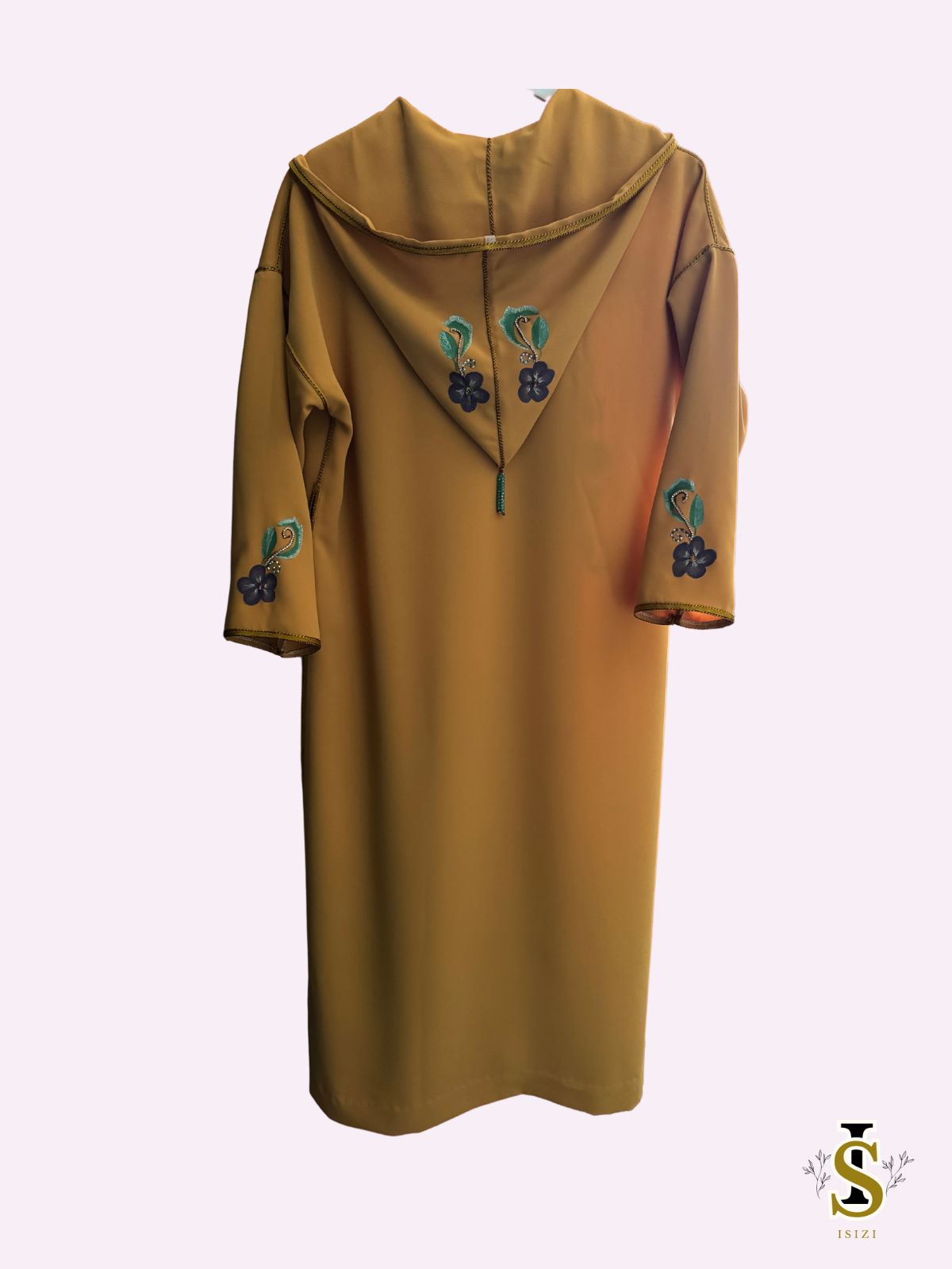 Handgeverfde kinder djellaba met bloemen