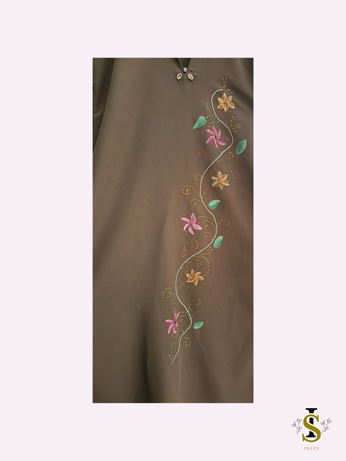 Handgeverfde kinder djellaba met bloemen