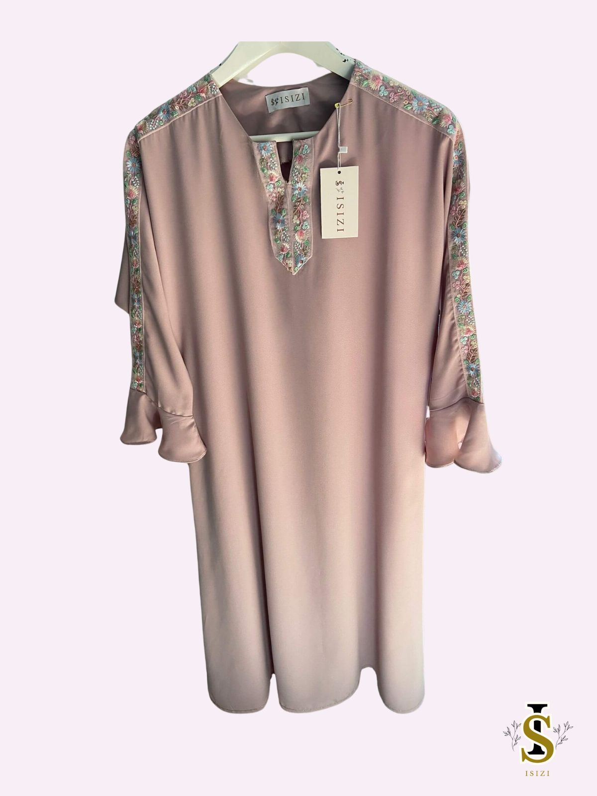 Handgeverfde kinder abaya met bloemen